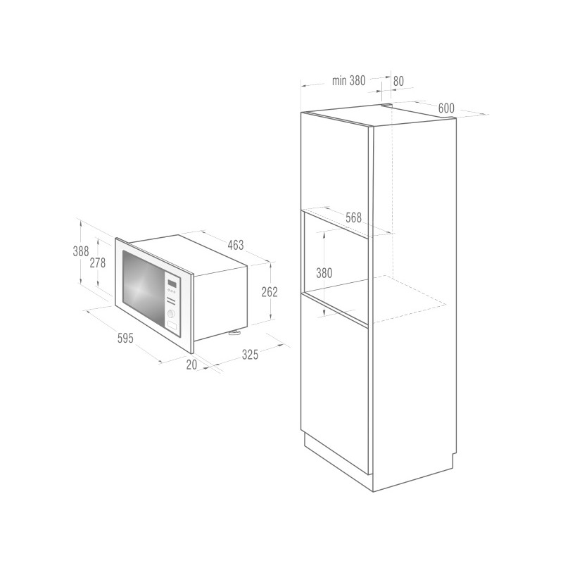 Микровълнова за вграждане, 20л, 6 Нива на мощност, Инокс, Gorenje BM300X Микровълнова за вграждане, 20л, 6 Нива на мощност, Инокс, Gorenje BM300X