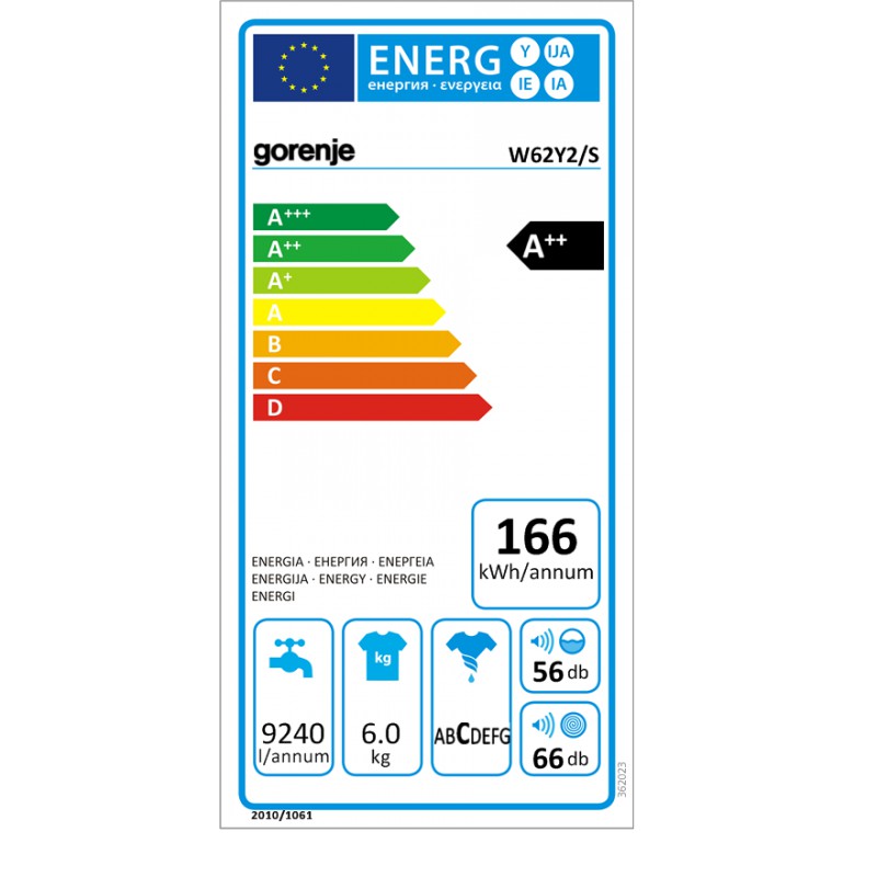 Пералня, 6кг, 800 обр, клас A++, 18 програми, Gorenje W62Y2/S Пералня, 6кг, 800 обр, клас A++, 18 програми, Gorenje W62Y2/S