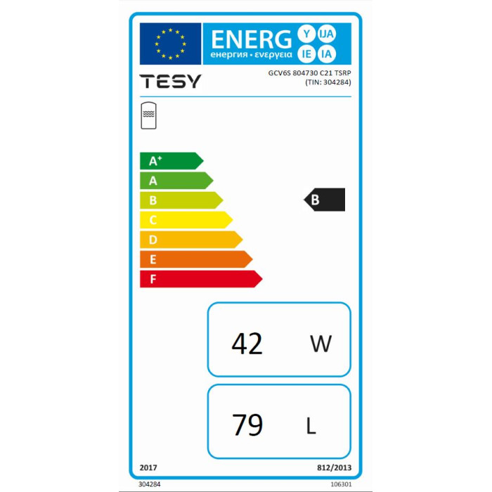Бойлер TESY GCV6S 80 47 30 C21 TSRP - Бойлери