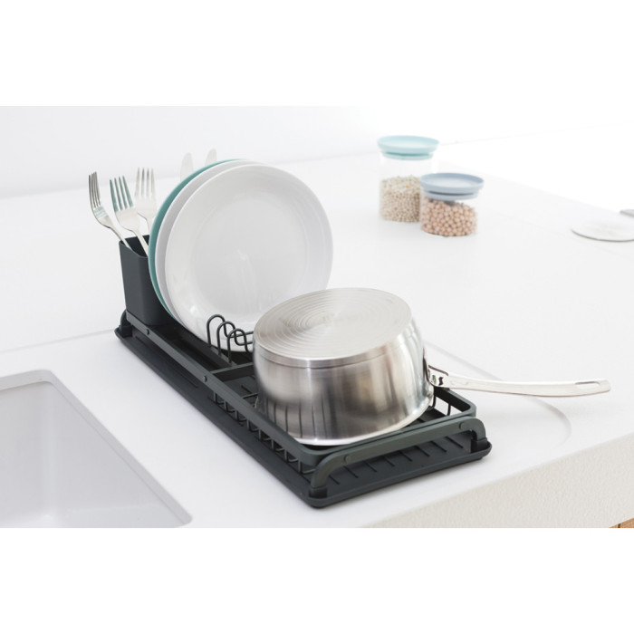 Сушилник за съдове Brabantia Dark Grey, компактен - Кухня