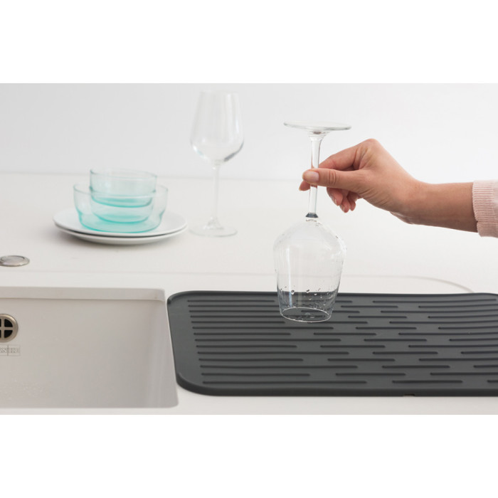 Силиконова подложка за съдове Brabantia 33х44cm, Dark Grey - Кухня