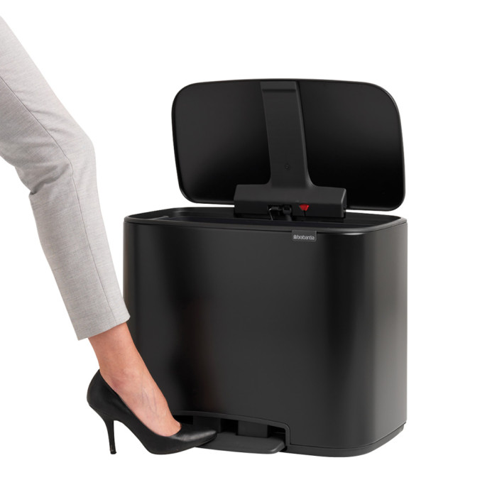 Кош за смет Brabantia Bo Pedal 36L, Matt Black - Баня и почистване