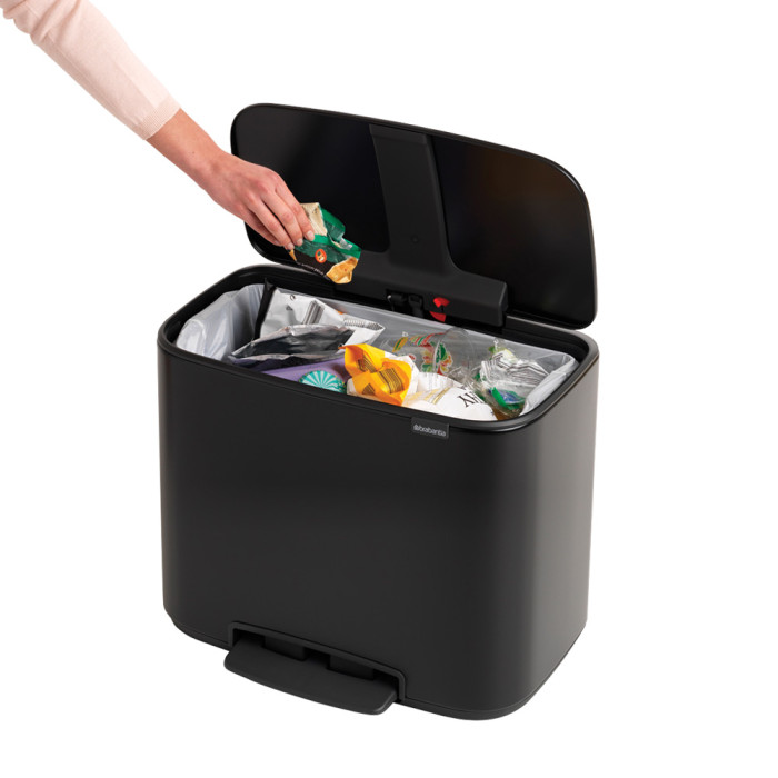 Кош за смет Brabantia Bo Pedal 36L, Matt Black - Баня и почистване