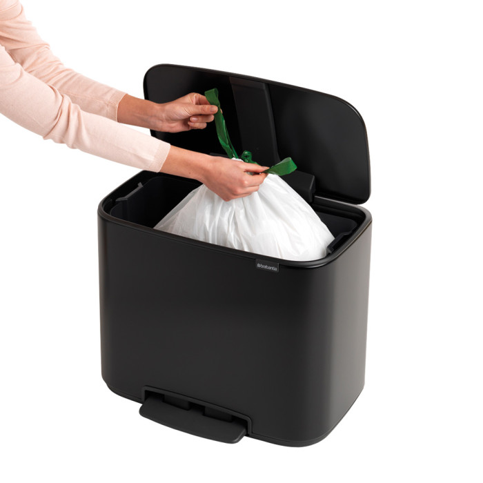 Кош за смет Brabantia Bo Pedal 36L, Matt Black - Баня и почистване