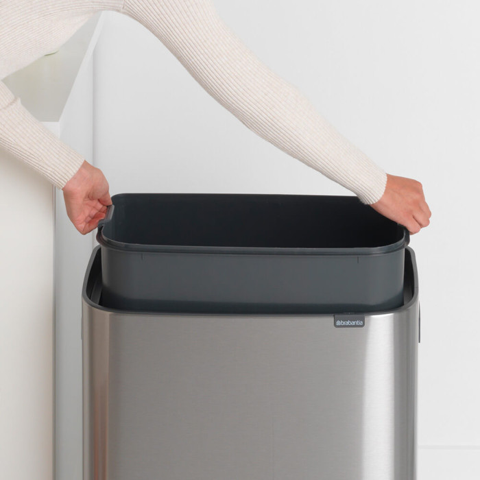 Кош за смет Brabantia Bo Touch 60L, Matt Steel Fingerprint Proof - Баня и почистване