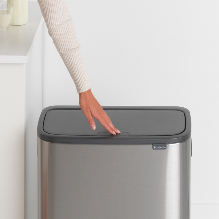 Кош за смет Brabantia Bo Touch 60L, Matt Steel Fingerprint Proof - Баня и почистване