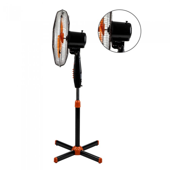 Вентилатор на стойка 16'' Perfect FM-3235, 40W, черно-оранжево Вентилатор на стойка 16'' Perfect FM-3235, 40W, черно-оранжево - Електроуреди