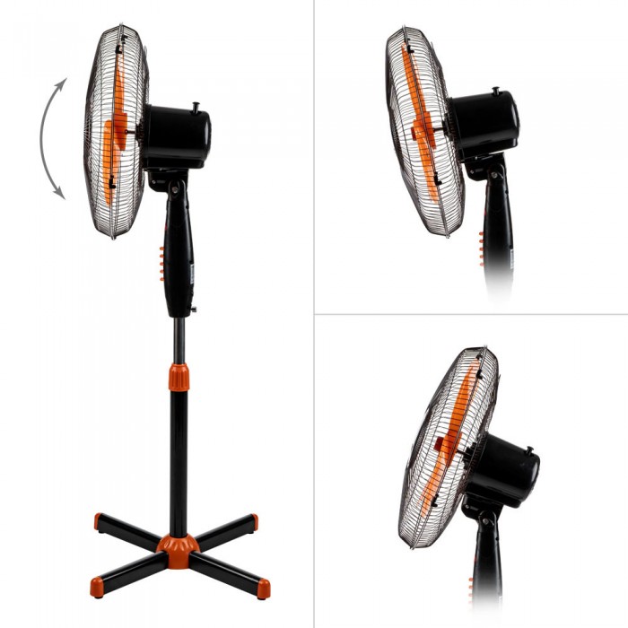 Вентилатор на стойка 16'' Perfect FM-3235, 40W, черно-оранжево Вентилатор на стойка 16'' Perfect FM-3235, 40W, черно-оранжево - Електроуреди
