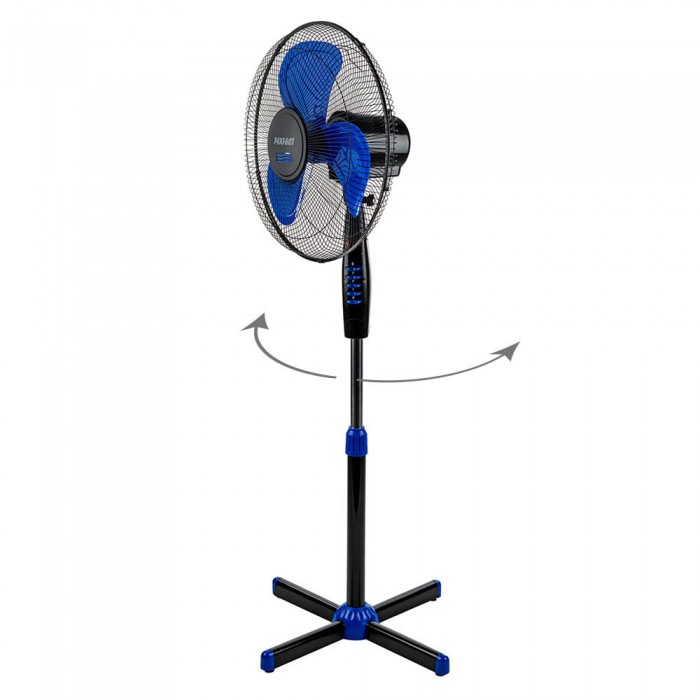 Вентилатор на стойка 16'' Perfect FM-3237, 40W, черно-синьо Вентилатор на стойка 16'' Perfect FM-3237, 40W, черно-синьо - Електроуреди