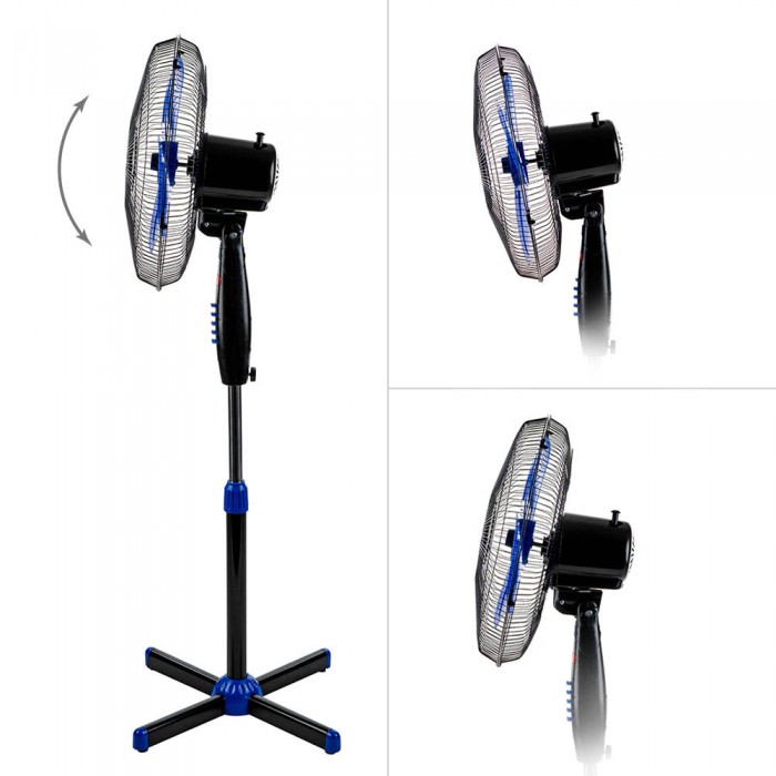 Вентилатор на стойка 16'' Perfect FM-3237, 40W, черно-синьо Вентилатор на стойка 16'' Perfect FM-3237, 40W, черно-синьо - Електроуреди