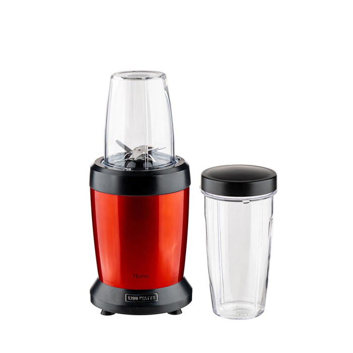 Нутри блендер Homa HNB-1299 Rossy, 1200W, 6 ножа, 2 чаши, червен Нутри блендер Homa HNB-1299 Rossy, 1200W, 6 ножа, 2 чаши, червен - Електроуреди