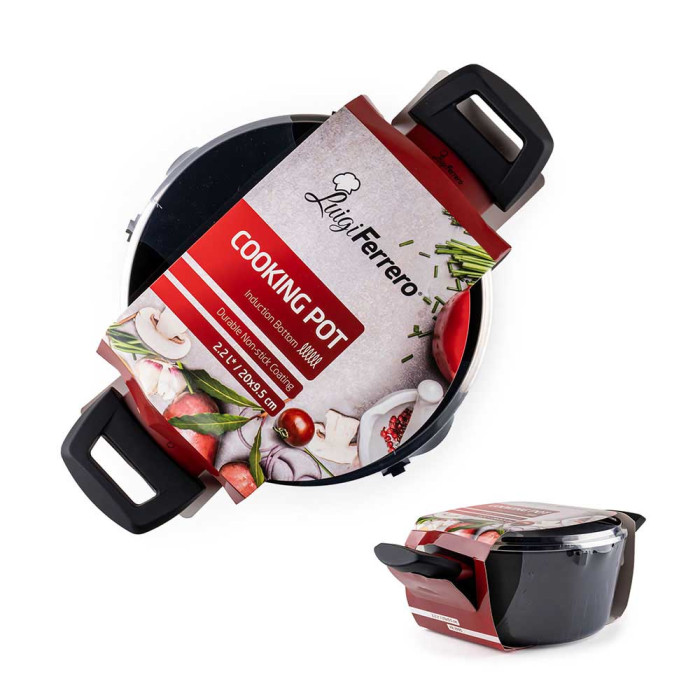Тенджера Luigi Ferrero Rosso FR-2095 20x9.5cm, 2.2L Тенджера Luigi Ferrero Rosso FR-2095 20x9.5cm, 2.2L - Кухня