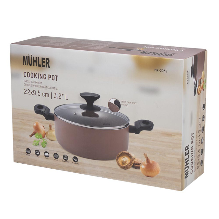 Тенджера Muhler Kikka MR-2235 22x9.5cm, 3.2L Тенджера Muhler Kikka MR-2235 22x9.5cm, 3.2L - Кухня