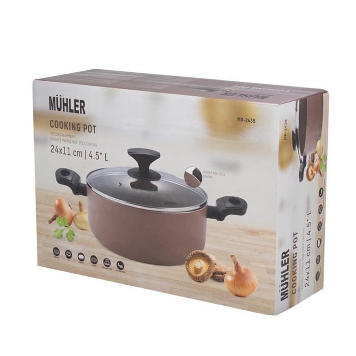 Тенджера Muhler Kikka MR-2435 24x11cm, 4.5L Тенджера Muhler Kikka MR-2435 24x11cm, 4.5L - Кухня