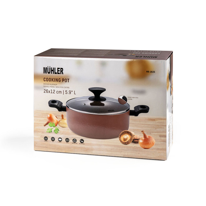 Тенджера Muhler Kikka MR-2635 26x12cm, 5.9L Тенджера Muhler Kikka MR-2635 26x12cm, 5.9L - Кухня