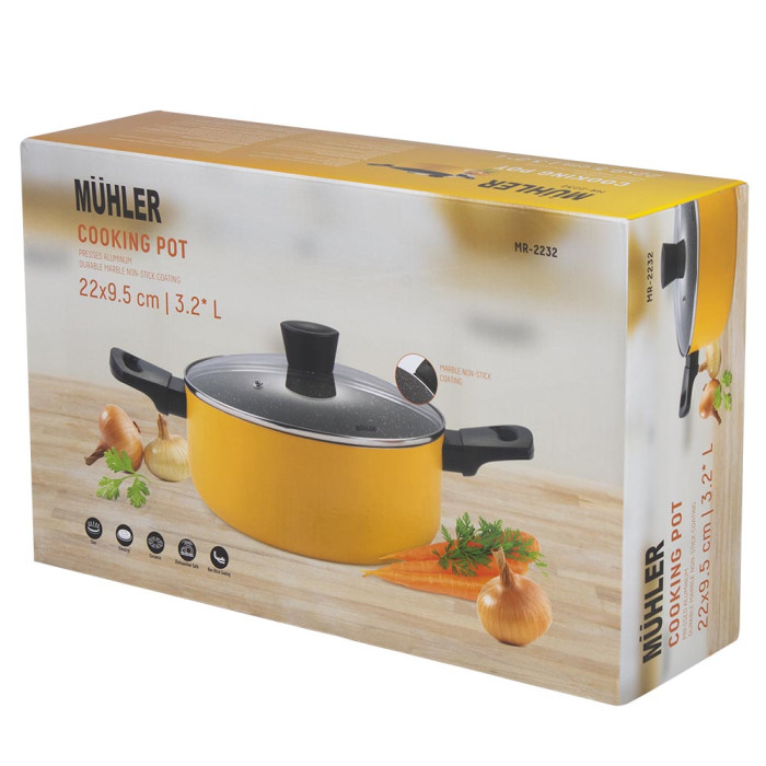 Тенджера Muhler Ida MR-2232 22x9.5cm, 3.2L Тенджера Muhler Ida MR-2232 22x9.5cm, 3.2L - Кухня