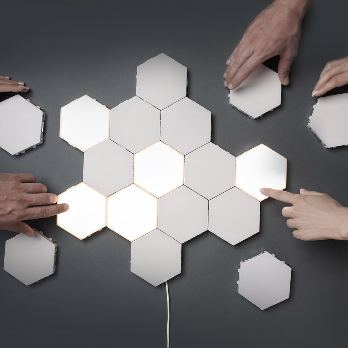 Комплект от 3 броя Модулен TOUCH LED панел тип „Honeycomb“ Комплект от 3 броя Модулен TOUCH LED панел тип „Honeycomb“ - Електроуреди