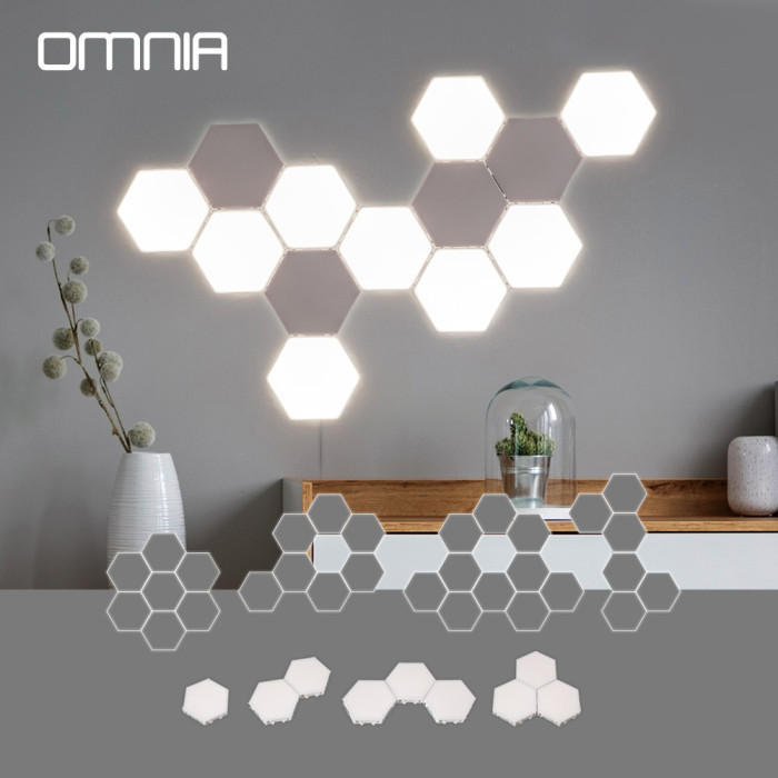 Комплект от 3 броя Модулен TOUCH LED панел тип „Honeycomb“ Комплект от 3 броя Модулен TOUCH LED панел тип „Honeycomb“ - Електроуреди