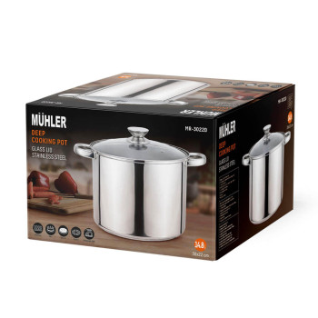 Тенджера дълбока Muhler MR-3022D NEW 30х22сm, 14.8L