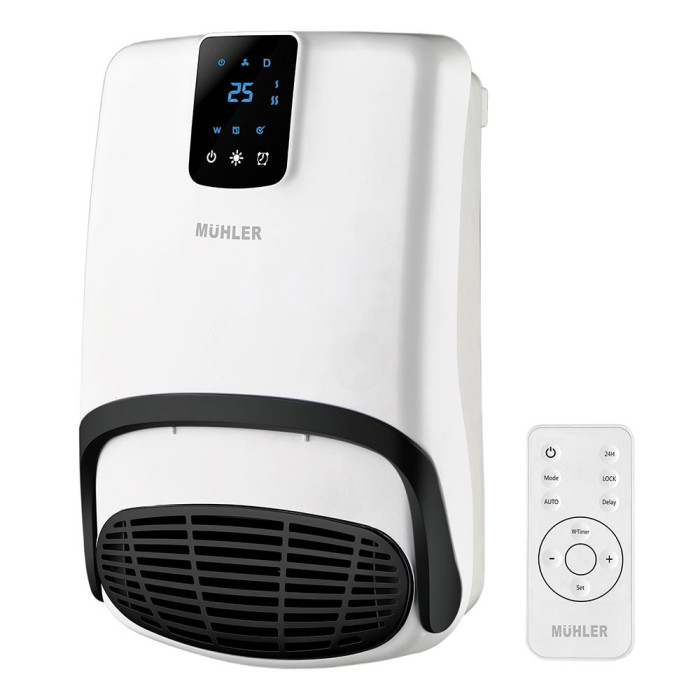 Печка вентилаторна за баня Muhler MBH-2007D, 2000W, eлектронно управление Печка вентилаторна за баня Muhler MBH-2007D, 2000W, eлектронно управление - Електроуреди