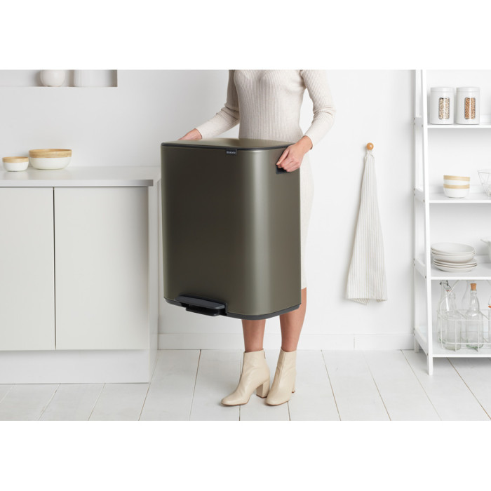Кош за смет Brabantia Bo Pedal 60L, Platinum - Баня и почистване