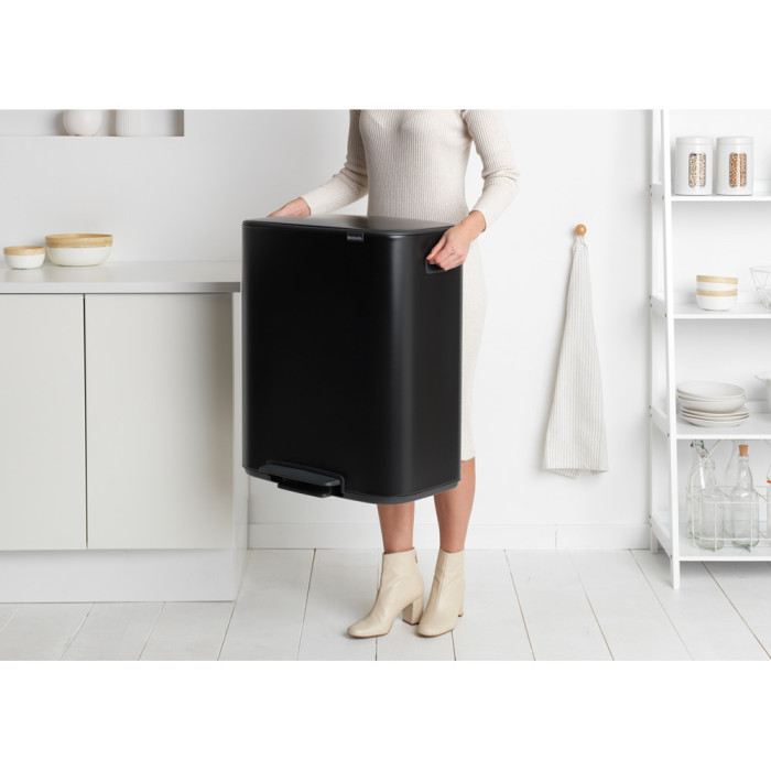 Кош за смет Brabantia Bo Pedal 2x30L, Matt Black - Баня и почистване
