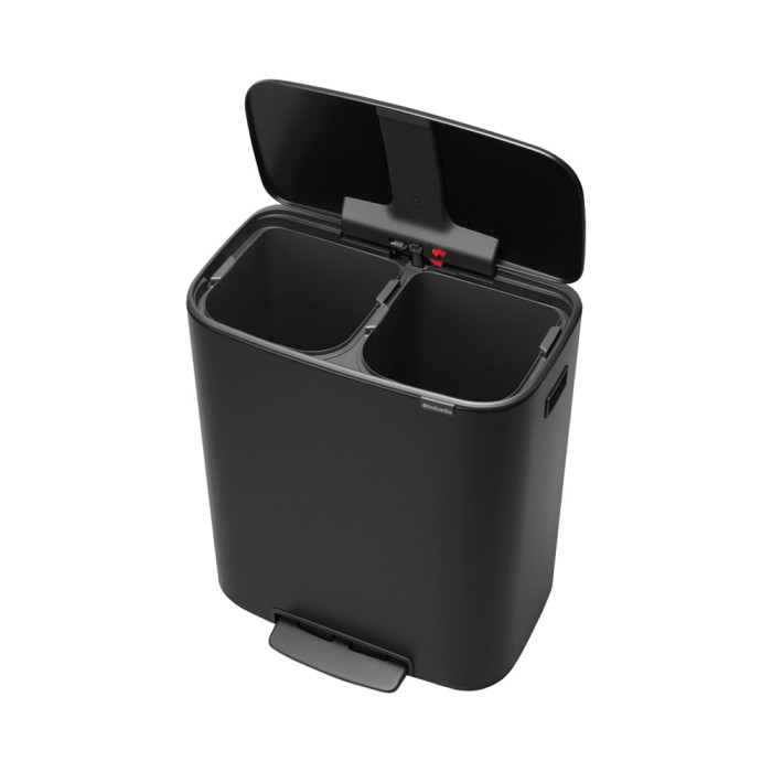 Кош за смет Brabantia Bo Pedal 2x30L, Matt Black - Баня и почистване