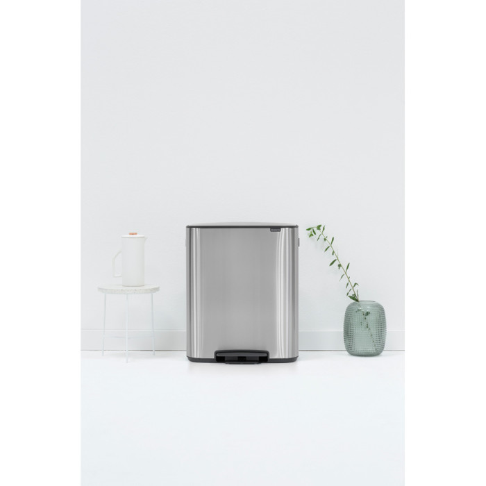Кош за смет Brabantia Bo Pedal 2x30L, Matt Steel Fingerprint Proof - Баня и почистване