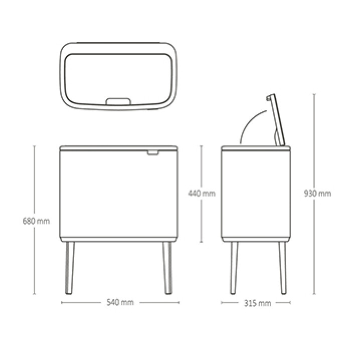 Кош за смет Brabantia Bo Touch 36L, Metallic Gold Кош за смет Brabantia Bo Touch 36L, Metallic Gold - Баня и почистване