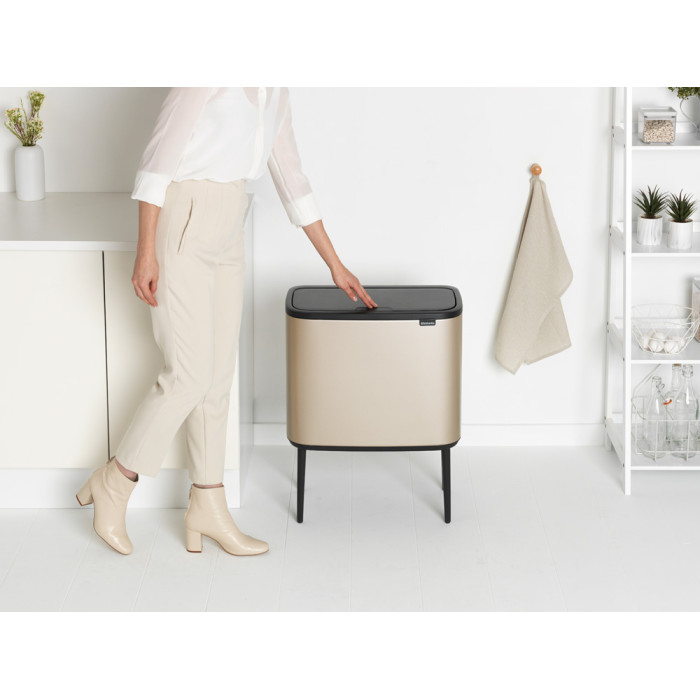 Кош за смет Brabantia Bo Touch 3x11L, Metallic Gold - Баня и почистване