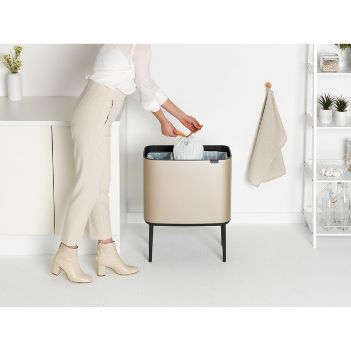 Кош за смет Brabantia Bo Touch 3x11L, Metallic Gold - Баня и почистване