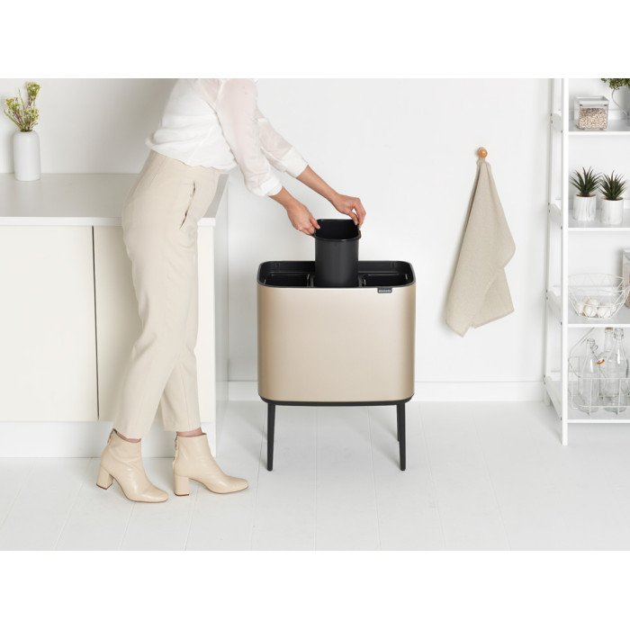Кош за смет Brabantia Bo Touch 3x11L, Metallic Gold - Баня и почистване