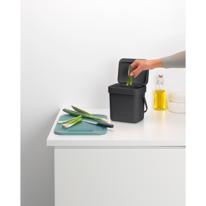 Кош за смет за разделно събиране Brabantia Sort&Go 3L, Grey - Баня и почистване