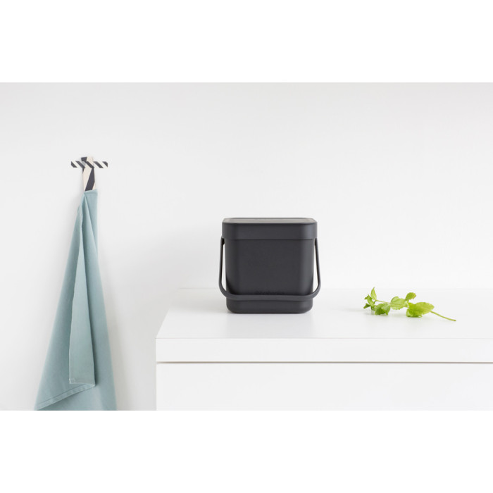 Кош за смет за разделно събиране Brabantia Sort&Go 3L, Grey - Баня и почистване