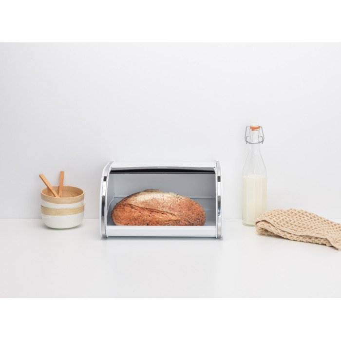 Кутия за хляб Brabantia Roll Top, White, средна - Кухня