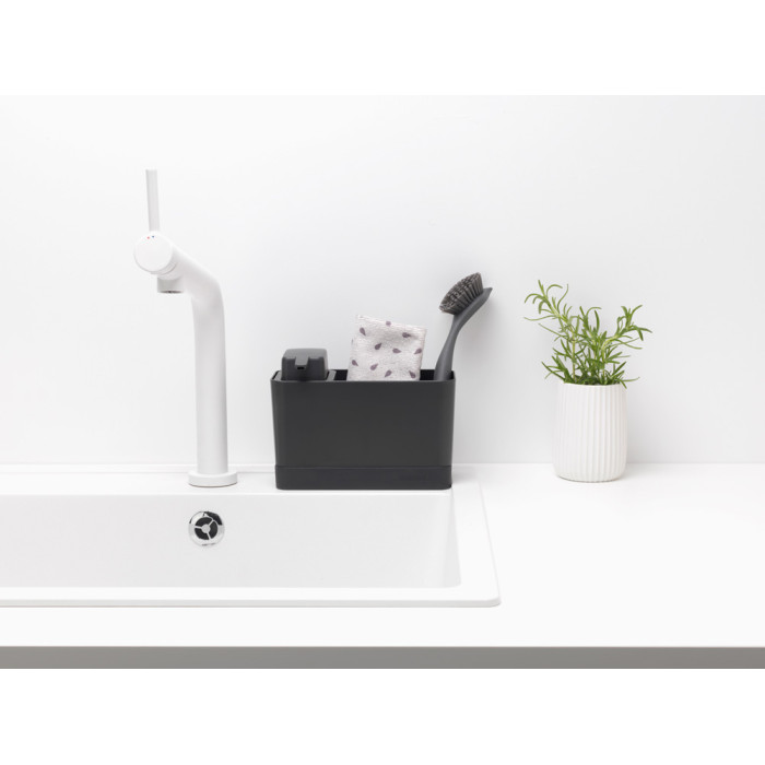 Органайзер за мивка с дозатор за течен сапун Brabantia Dark Grey - Кухня