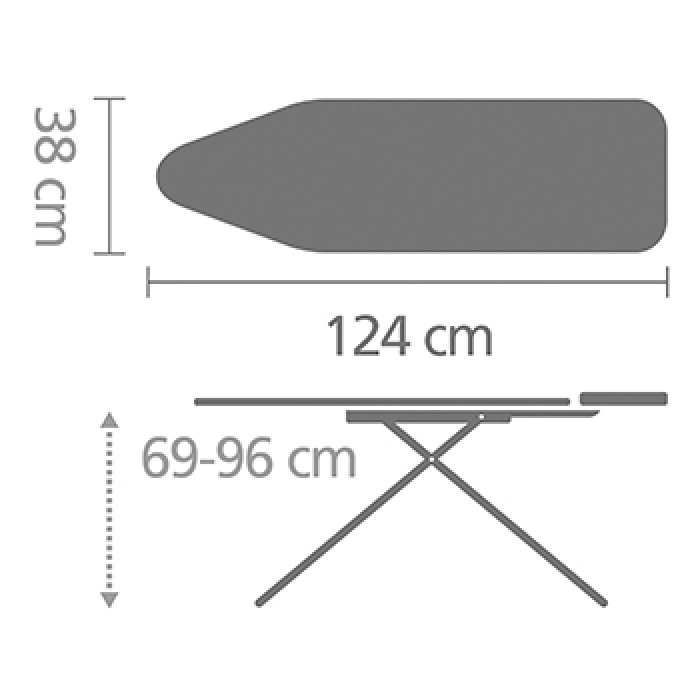 Маса за гладене Brabantia B 124x38cm с поставка за ютия, Spring Bubbles Маса за гладене Brabantia B 124x38cm с поставка за ютия, Spring Bubbles - Баня и почистване