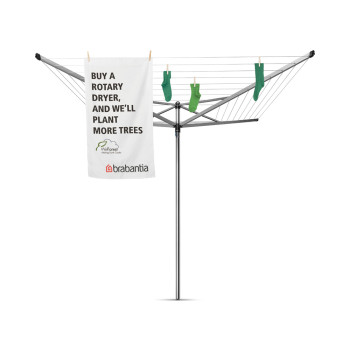 Външен простор Brabantia Topspinner 50m, метален шиш за вкопаване, Metallic Grey
