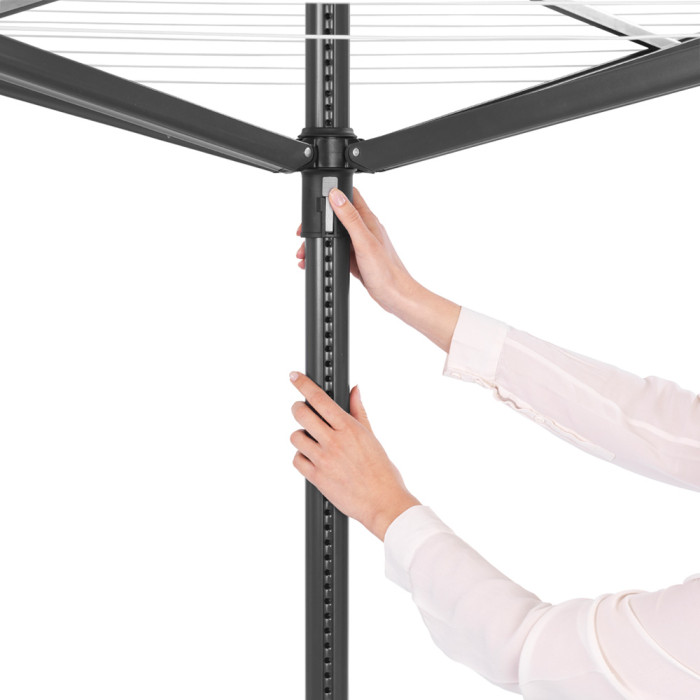 Външен простор Brabantia Lift-O-Matic 50m, метален шиш за вкопаване, Anthracite - Баня и почистване