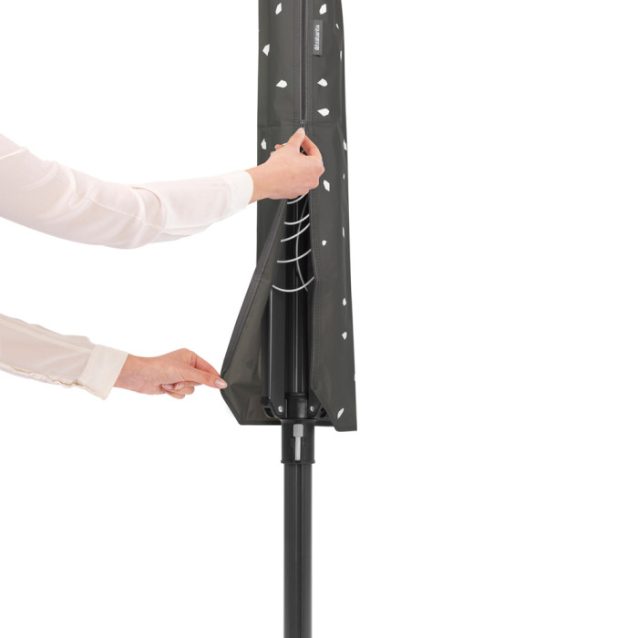 Външен простор Brabantia Lift-O-Matic 50m, метален шиш за вкопаване, калъф, торба с щипки, Anthracite - Баня и почистване