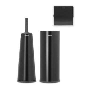 Комплект аксесоари за тоалетна Brabantia ReNew Matt Black 3 части