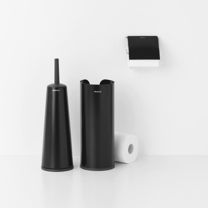 Комплект аксесоари за тоалетна Brabantia ReNew Matt Black 3 части - Баня и почистване