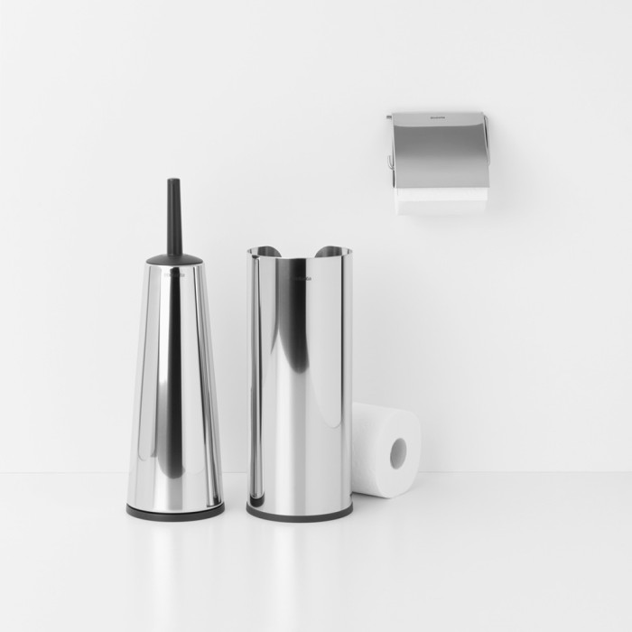 Комплект аксесоари за тоалетна Brabantia ReNew Brilliant Steel 3 части - Баня и почистване