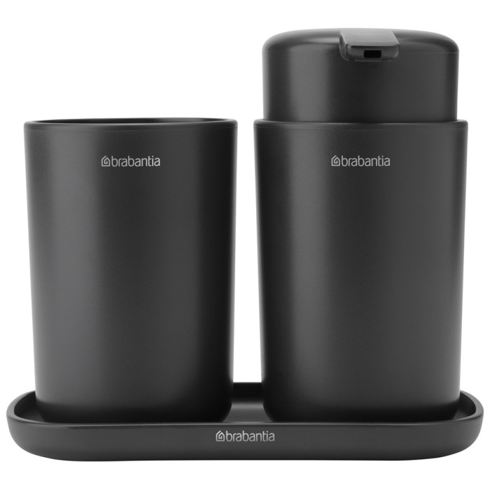 Комплект аксесоари за баня Brabantia ReNew Dark Grey 3 части - Баня и почистване