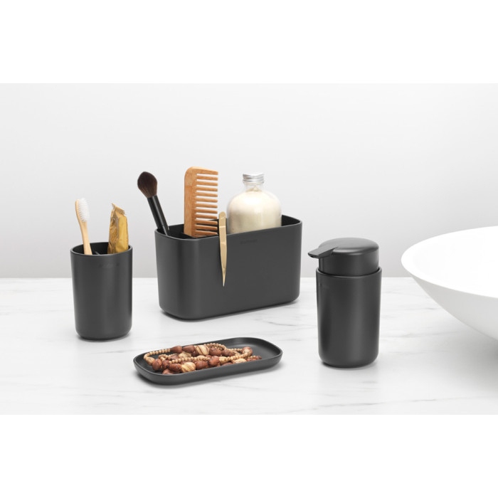 Комплект аксесоари за баня Brabantia ReNew Dark Grey 3 части - Баня и почистване