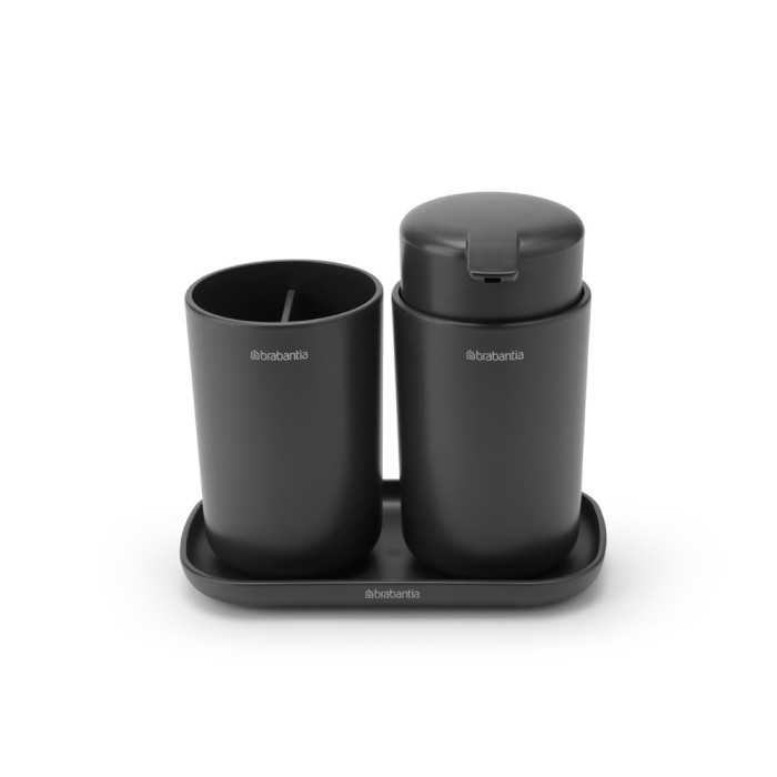 Комплект аксесоари за баня Brabantia ReNew Dark Grey 3 части - Баня и почистване