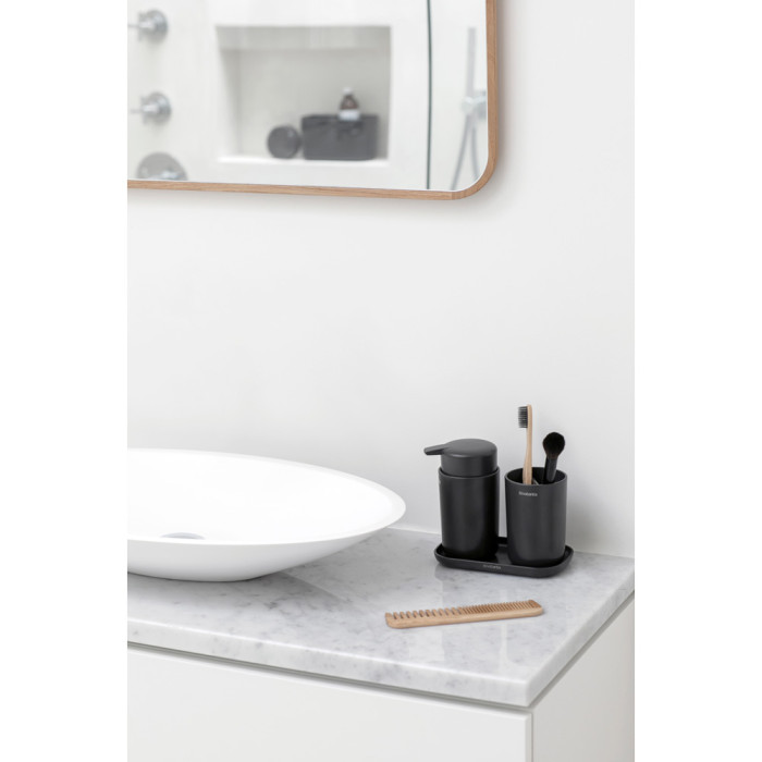 Комплект аксесоари за баня Brabantia ReNew Dark Grey 3 части - Баня и почистване
