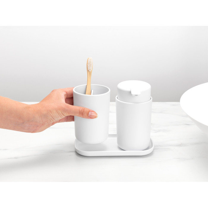 Комплект аксесоари за баня Brabantia ReNew White 3 части - Баня и почистване
