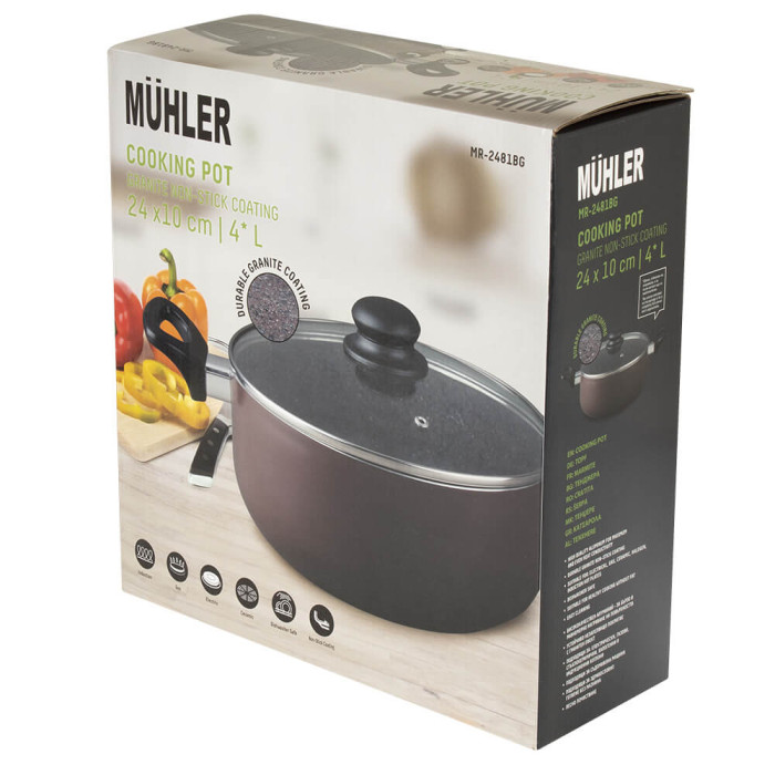 Тенджера Muhler Petra MR-2481BG NEW 24x10cm, 4L Тенджера Muhler Petra MR-2481BG NEW 24x10cm, 4L - Кухня