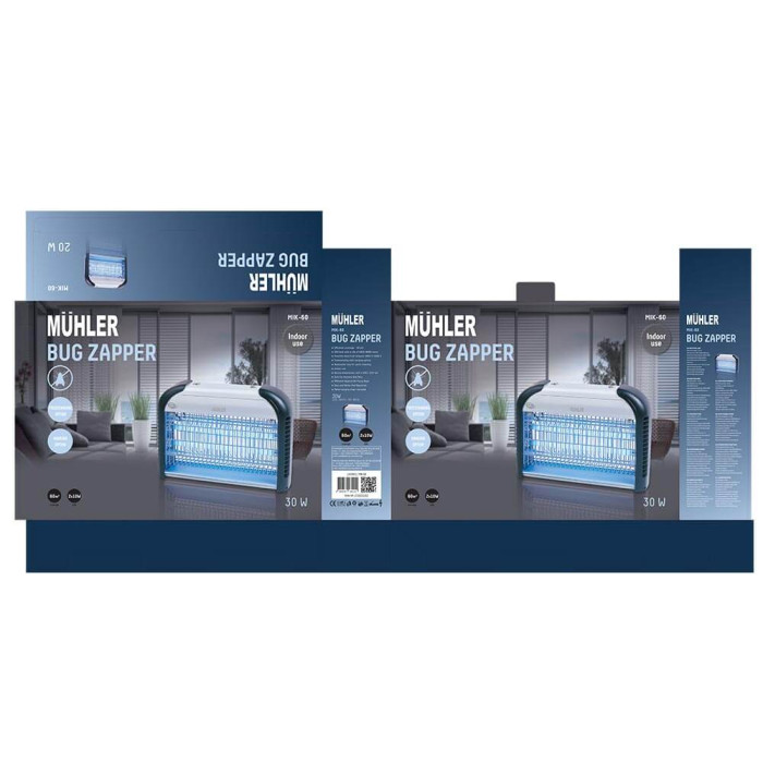 Инсектицидна лампа Muhler MIK-60, 30W, 60м2 Инсектицидна лампа Muhler MIK-60, 30W, 60м2 - Електроуреди